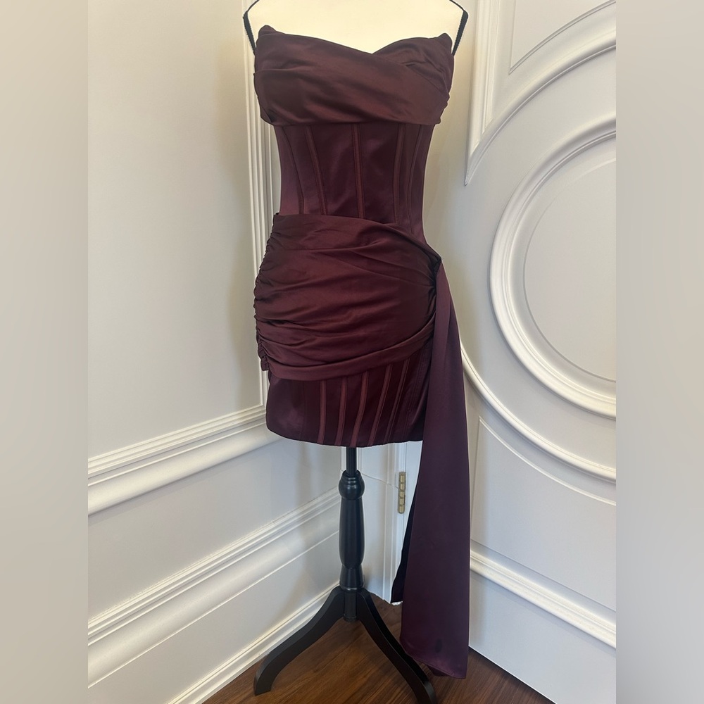 House of CB Loubella Mulberry Strapless Corset Dress (Size Small) - Picture 2 of 14
